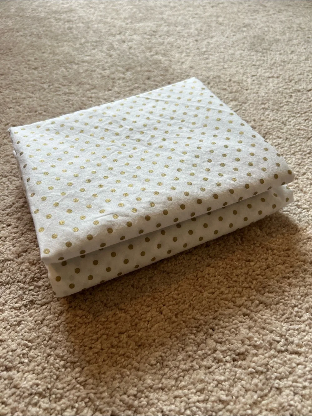 Kate Spade Standard Pillow Cases with Gold Polka Dots - Opened but never used